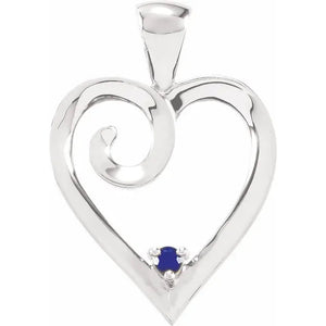 Mother's Day Sterling Silver 1-Stone Heart Necklace